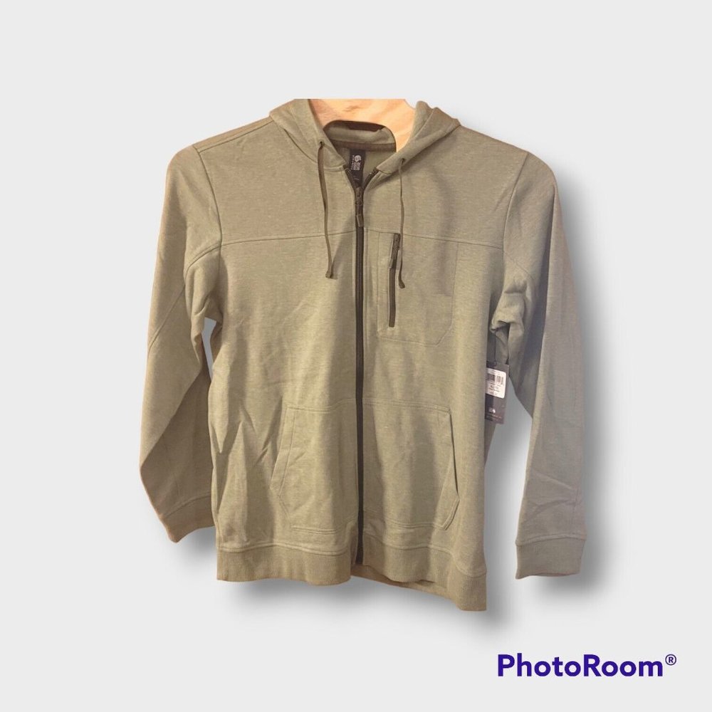 NWT Mountain Hardwear Men's XL Firetower Hoodie Heather Green Zip Chest Pocket